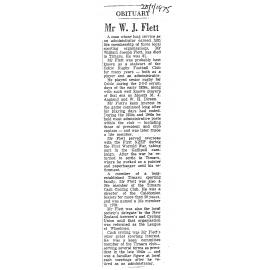 Obituary: Mr W J Flett