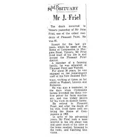 Obituary: Mr J Friel