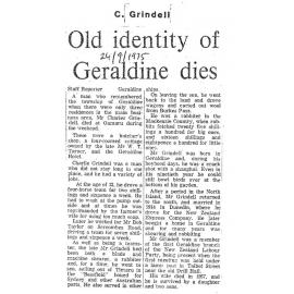 Obituary: C Grindell, Old identity of Geraldine dies