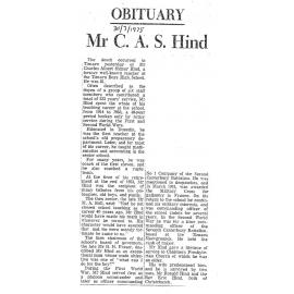 Obituary: Mr C A S Hind