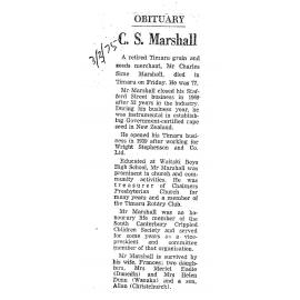 Obituary: C S Marshall