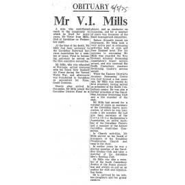 Obituary: Mr V I Mills