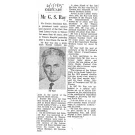 Obituary: Mr G S Ray