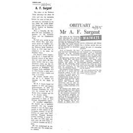 Obituary: A F Sargent