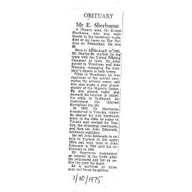 Obituary: Mr E Sherborne