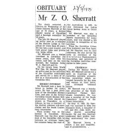 Obituary: Mr Z O Sherratt