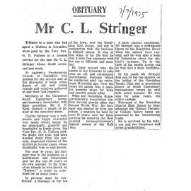 Obituary: Mr C L Stringer