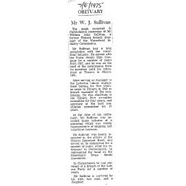 Obituary: Mr W J Sullivan
