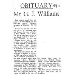 Obituary: Mr G J Williams