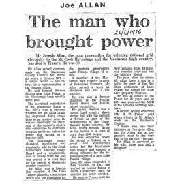 Obituary: Joe Allan, The man who brought power