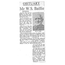Obituary: Mr W S Baillie