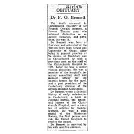 Obituary: Dr F O Bennett