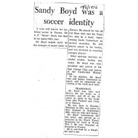 Obituary: Mr A F Boyd, Sandy Boyd was a soccer identity