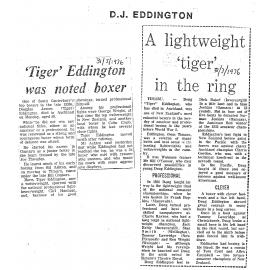 Obituary: D J Eddington, 'Tiger' Eddington was noted boxer