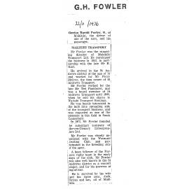 Obituary: G H Fowler