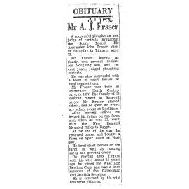 Obituary: Mr A J Fraser