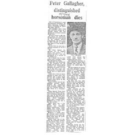 Obituary: Peter Gallagher, Distinguished horseman dies