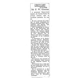 Obituary: Mr P W Gresson