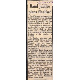 Band jubilee plans finalised