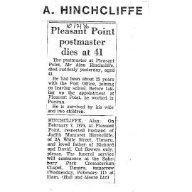 Obituary: A Hinchcliffe, Pleasant Point postmaster dies at 41