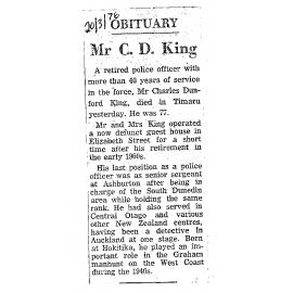 Obituary: Mr C D King