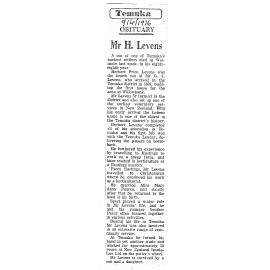 Obituary: Mr H Levens