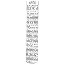 Obituary: Mr A B Mackenzie