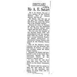 Obituary: Mr A E Smart