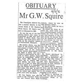 Obituary: Mr G W Squire