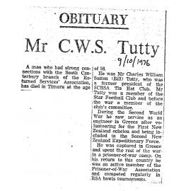 Obituary: Mr C W S Tutty