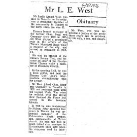 Obituary: Mr L E West