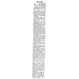 Obituary: Mr J Wooding