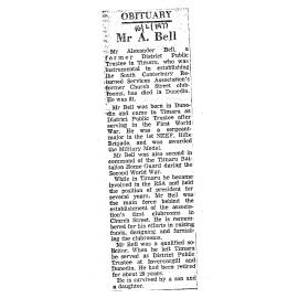 Obituary: Mr A Bell
