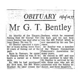 Obituary: Mr G T Bentley
