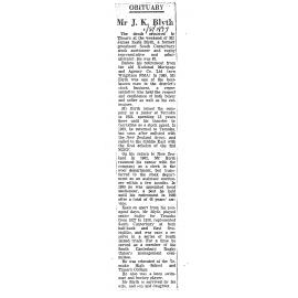 Obituary: Mr J K Blyth