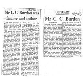 Obituary: Mr C C Burdon was farmer and author