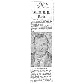 Obituary: Mr H R B Burns