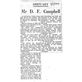 Obituary: Mr D F Campbell