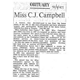 Obituary: Miss C J Campbell