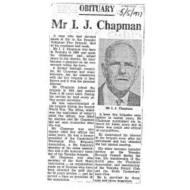 Obituary: Mr I J Chapman