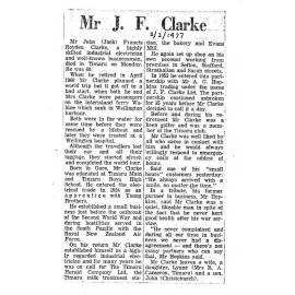 Obituary: Mr J F Clarke