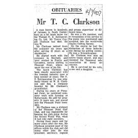 Obituary: Mr T C Clarkson
