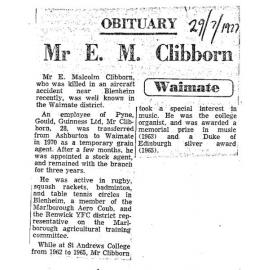 Obituary: Mr E M Clibborn