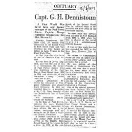 Obituary: Capt G H Dennistoun