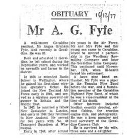 Obituary: Mr A G Fyfe