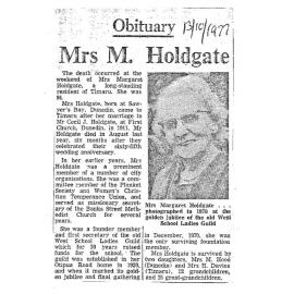 Obituary: Mrs M Holdgate