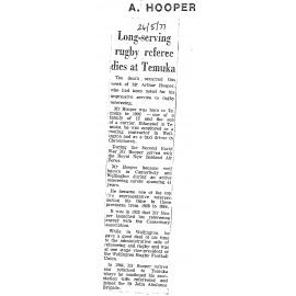 Obituary: A Hooper, Long-serving rugby referee dies at Temuka