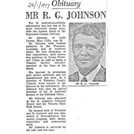 Obituary: Mr R G Johnson