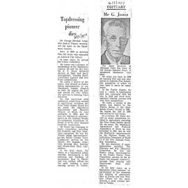 Obituary: Mr G Jones, Topdressing pioneer dies