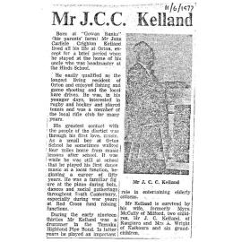 Obituary: Mr J C C Kelland